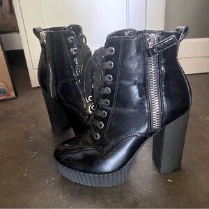 Aldo Platform Combat Heeled Boots